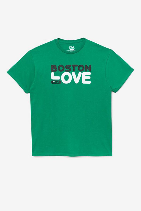Fila Boston Love Men's Tee - Green,NZ 265-63984
